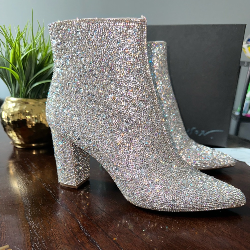 “Caty bootie” Betsy Johnson worn once. They are a size 9 but fit 8-81/2